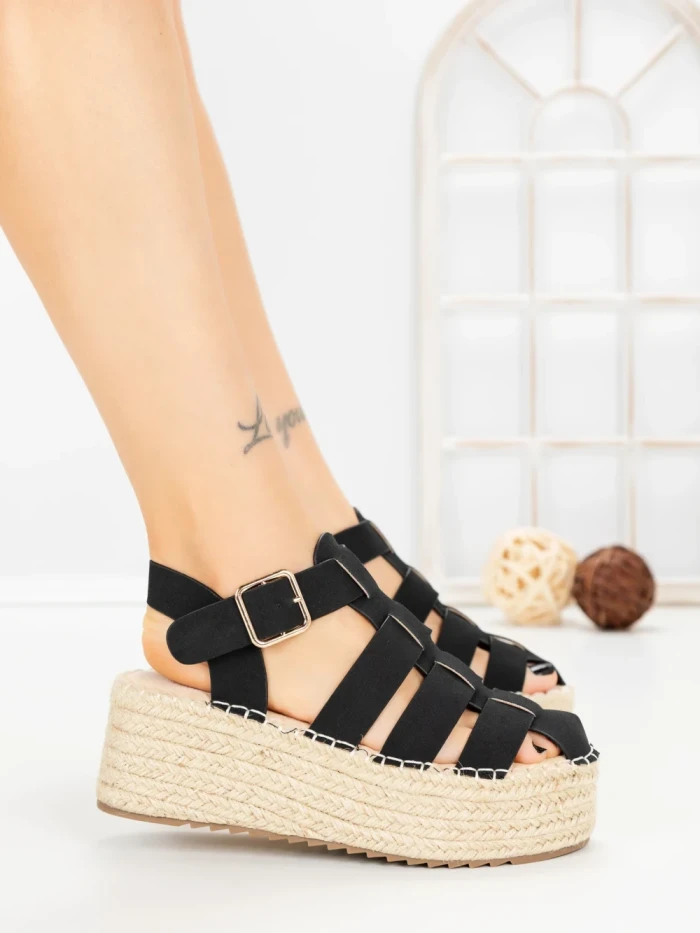 Sandale Dama cu Platforma MT21-7 BLACK | CINK ME