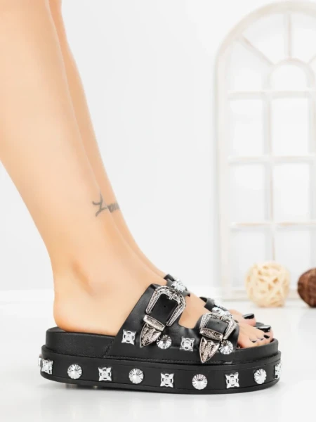 Papuci Dama cu Platforma 218-620 BLACK | VIVIRICH