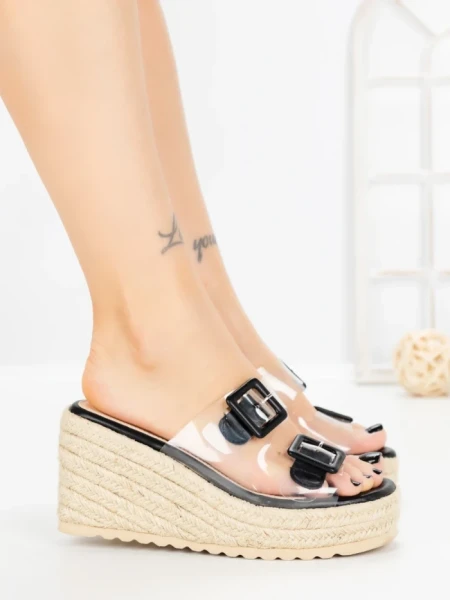 Papuci Dama cu Platforma 1-818 BLACK | VIVIRICH