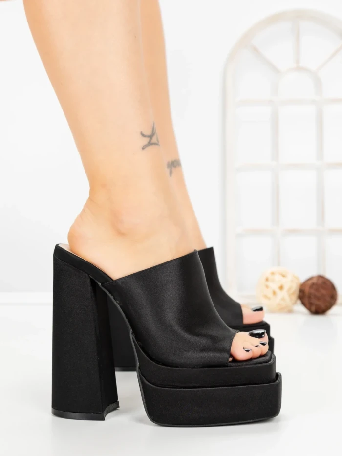 Papuci Dama cu Toc TOT-137 BLACK | L.DAY