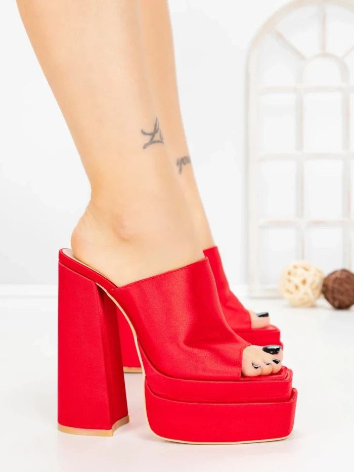 Papuci Dama cu Toc TOT-137 RED | L.DAY