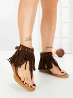 Sandale Dama cu Talpa Joasa WL642 BROWN | ABLOOM