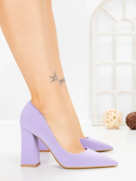 Pantofi cu Toc Gros G60-10 PURPLE | FESTISIMO
