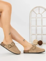 Papuci Dama cu Talpa Joasa 5LE108 KHAKI | MEI