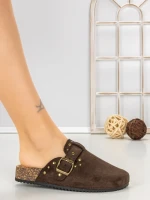 Papuci Dama cu Talpa Joasa 5LE108 BROWN | MEI
