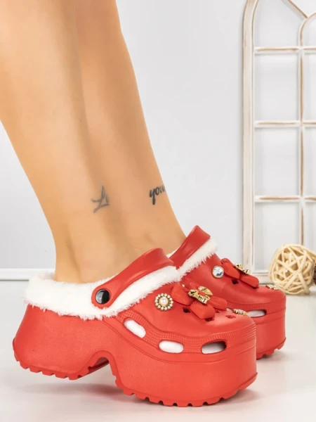 Papuci Dama cu Platforma F63 RED | L.DAY