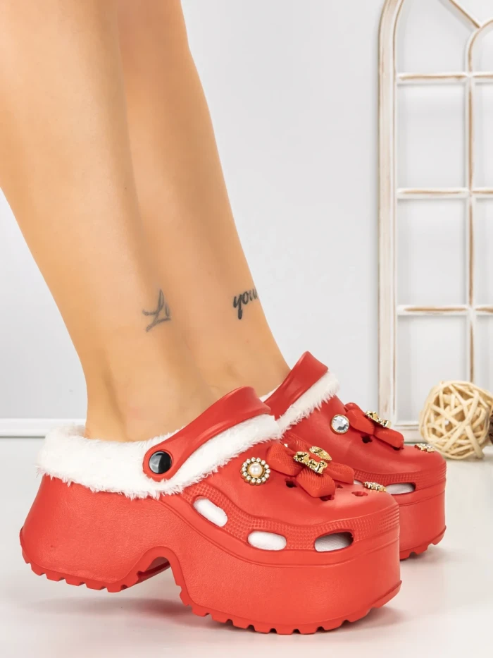 Papuci Dama cu Platforma F63 RED | L.DAY