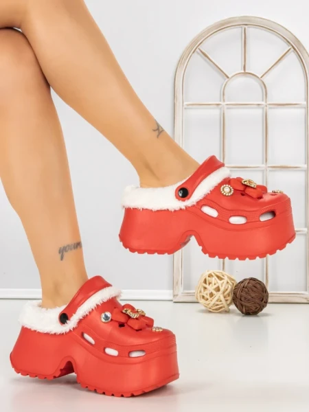 Papuci Dama cu Platforma F63 RED | L.DAY