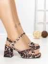 Sandale Dama cu Toc Gros S-5103 LEOPARD | BUONAROTTI