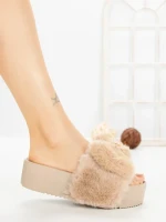 Papuci Dama cu Platforma 5WS-2 KHAKI | GALLEVANI