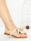 Sandale Dama cu Talpa Joasa KK-1006 BEIGE | EMAS