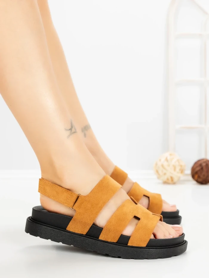 Sandale Dama cu Platforma FF-81 CAMEL | EMAS