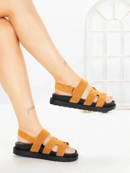 Sandale Dama cu Platforma FF-81 CAMEL | EMAS