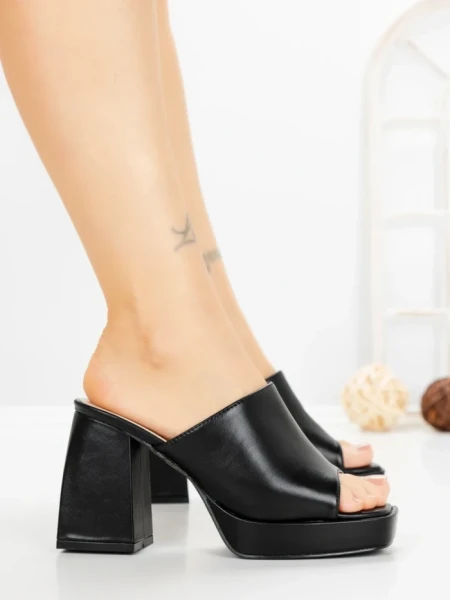Papuci Dama cu Toc DD-201 BLACK | EMAS