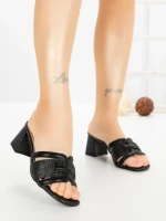 Papuci Dama cu Toc DD-212 BLACK | EMAS