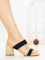 Papuci Dama cu Toc P-8986 BLACK | EMAS