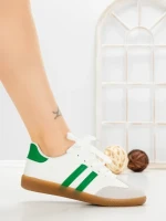 Pantofi Sport Dama LA-79 WHITE-GREEN | ANDERINA