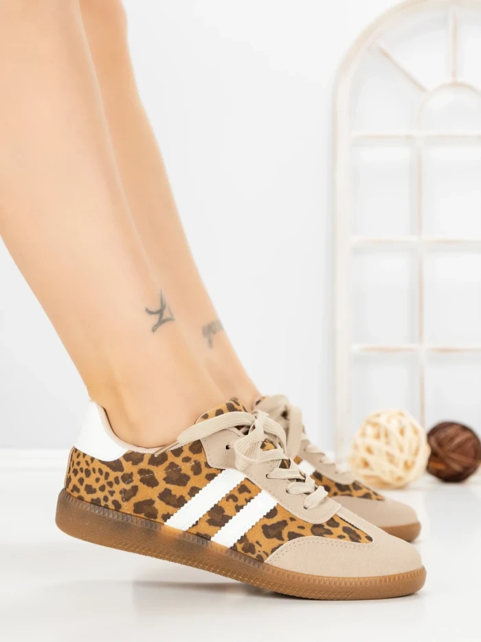 Pantofi Sport Dama LA-79 KHAKI-LEOPARD | ANDERINA