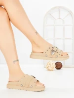 Papuci Dama cu Talpa Joasa JM376 TAUPE | ANNALISE