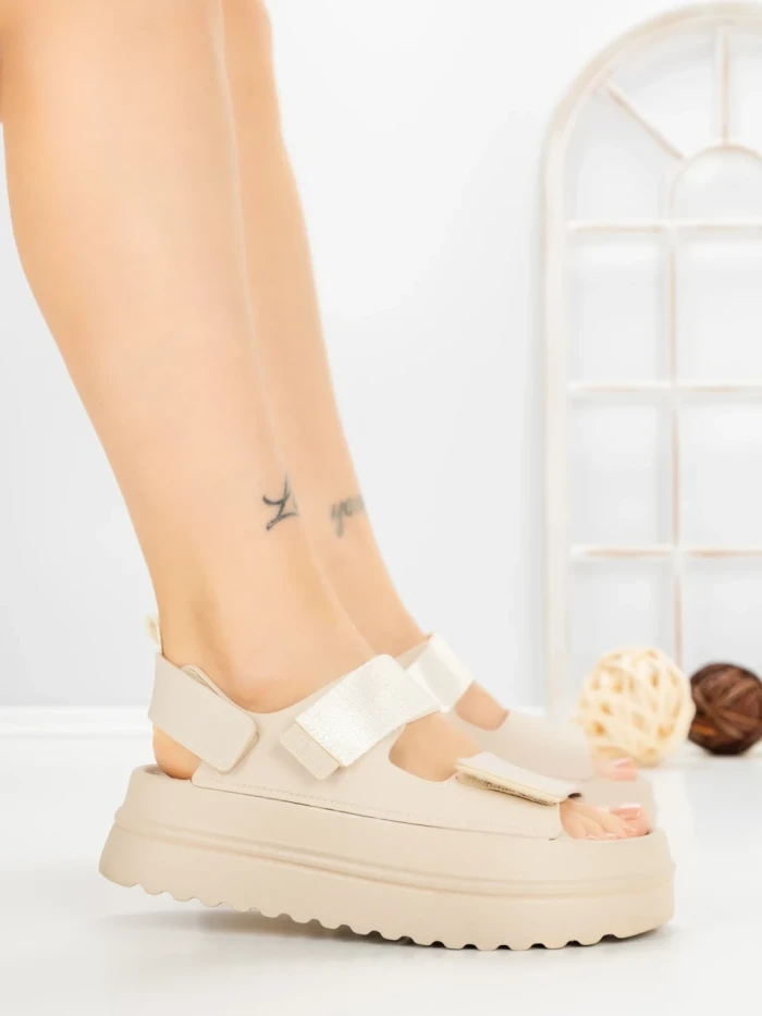 Sandale Dama cu Platforma JM576 BEZI | ANNALISE