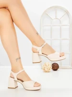 Sandale Dama cu Toc Gros JM168F TAUPE | ANNALISE