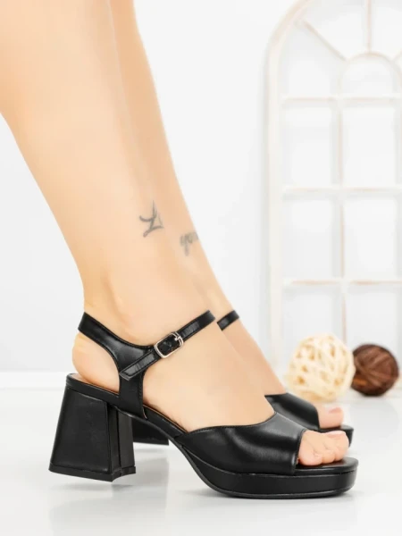 Sandale Dama cu Toc Gros JM168F NEGRO | ANNALISE