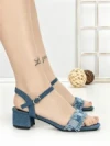 Sandale Dama cu Toc Gros J-238 LIGHT BLUE | CHERIE