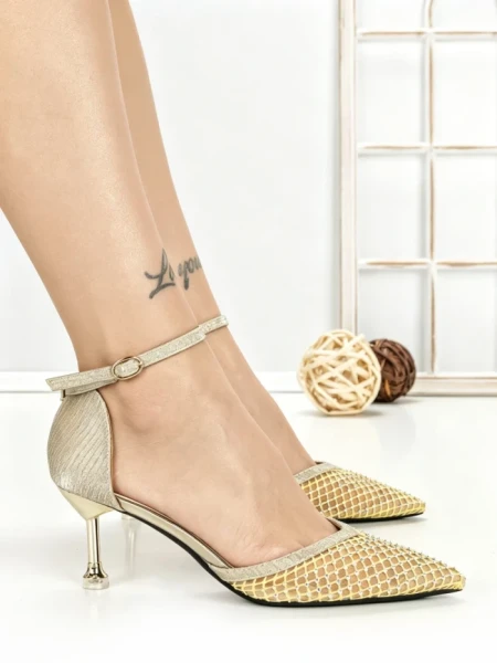 Pantofi Stiletto 588-162 GOLD | CHERIE