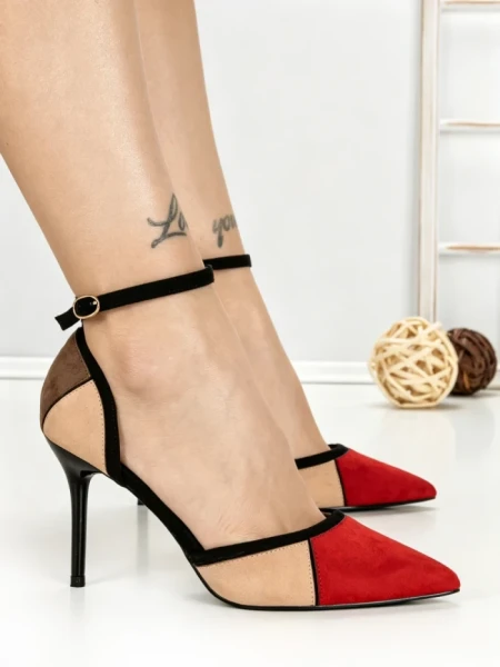 Pantofi Stiletto 588-88 RED | CHERIE