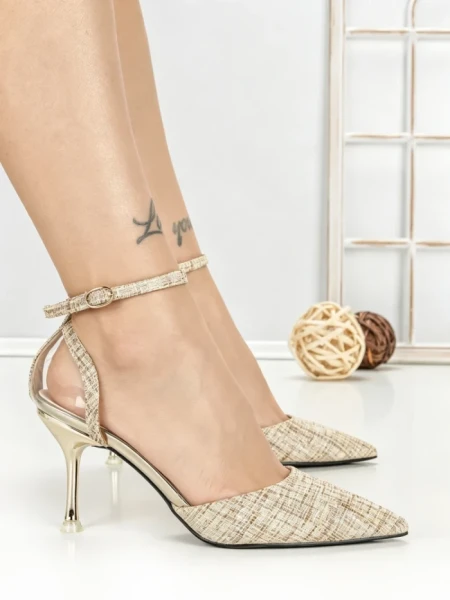 Pantofi Stiletto 588-158 GOLD | CHERIE