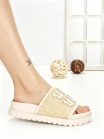 Papuci Dama cu Talpa Joasa SU-041 BEIGE | GOWIN