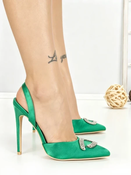 Pantofi Stiletto P-1280 GREEN | STEPHAN