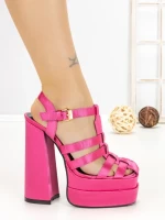 Sandale Dama cu Toc Gros si Platforma P-1287 FUCHSIA | STEPHAN