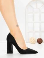Pantofi cu Toc Gros G60-10 BLACK | FESTISIMO