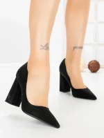 Pantofi cu Toc Gros G60-10 BLACK | FESTISIMO