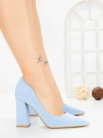 Pantofi cu Toc Gros G60-10 BLUE | FESTISIMO