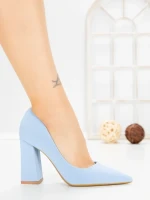 Pantofi cu Toc Gros G60-10 BLUE | FESTISIMO