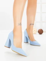 Pantofi cu Toc Gros G60-10 BLUE | FESTISIMO