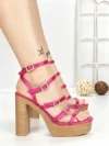 Sandale Dama cu Toc Gros si Platforma Y328-52 FUCSIA | FESTISIMO