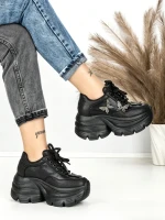 Pantofi Sport Dama cu Platforma 3617 BLACK | MEI