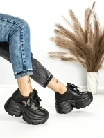 Pantofi Sport Dama cu Platforma 3617 BLACK | MEI