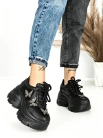 Pantofi Sport Dama cu Platforma 3617 BLACK | MEI