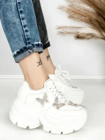 Pantofi Sport Dama cu Platforma 3617 WHITE | MEI