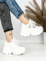 Pantofi Sport Dama cu Platforma 3617 WHITE | MEI