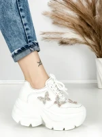 Pantofi Sport Dama cu Platforma 3617 WHITE | MEI