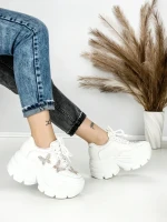 Pantofi Sport Dama cu Platforma 3617 WHITE | MEI