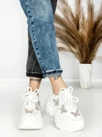 Pantofi Sport Dama cu Platforma 3617 WHITE | MEI