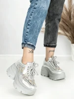 Pantofi Sport Dama cu Platforma 3617 SILVER | MEI