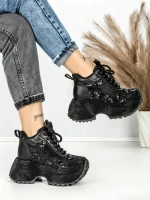 Ghete Dama cu Platforma 8580-2 BLACK | MEI