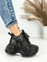 Ghete Dama cu Platforma 8580-2 BLACK | MEI